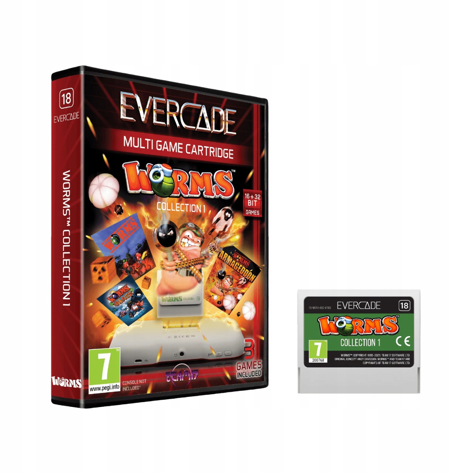 Zestaw Gier Retro Evercade Worms Collection 1 Kartridż