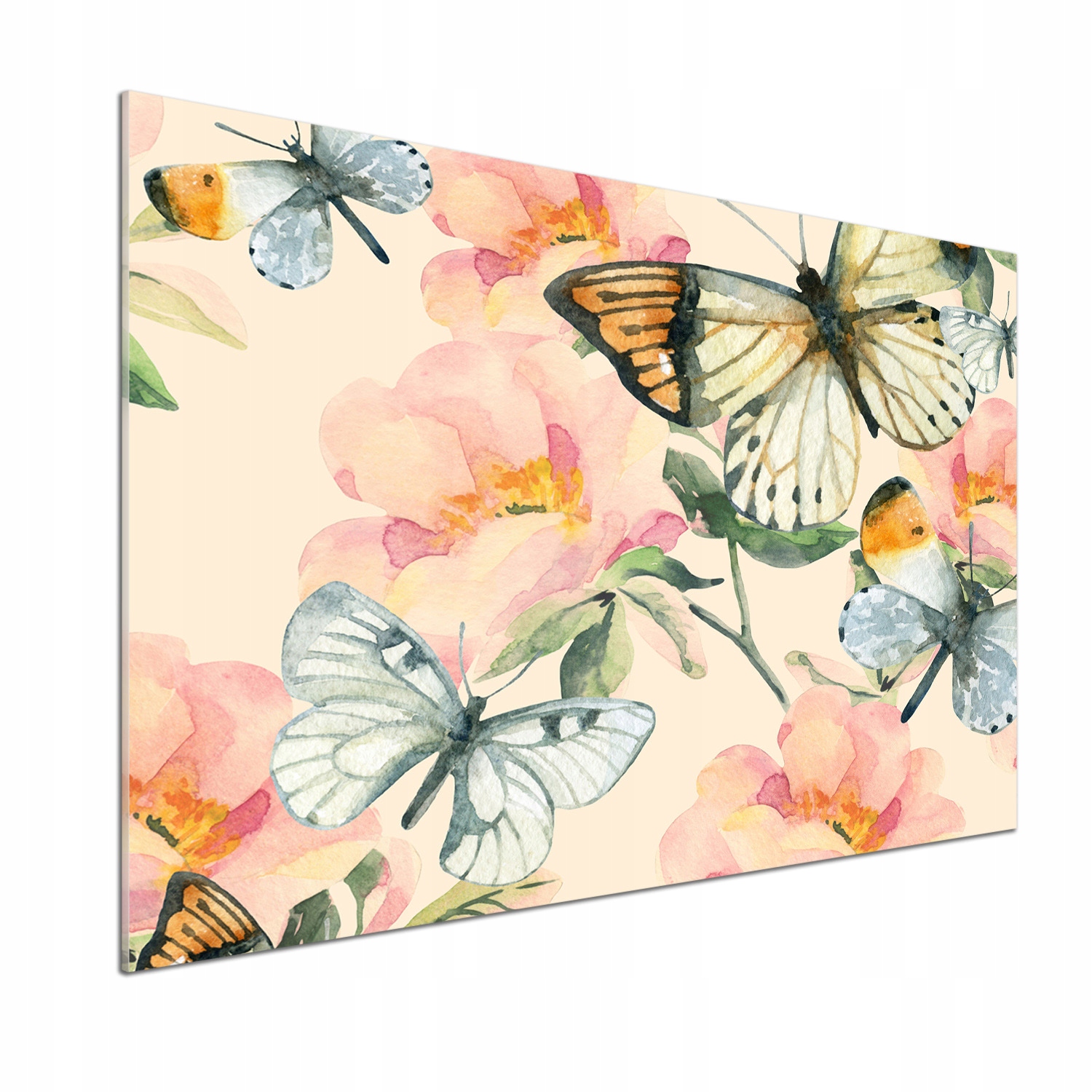 Panel do kuchyne Motýle a kvety 100 x 70 cm Lepidlo