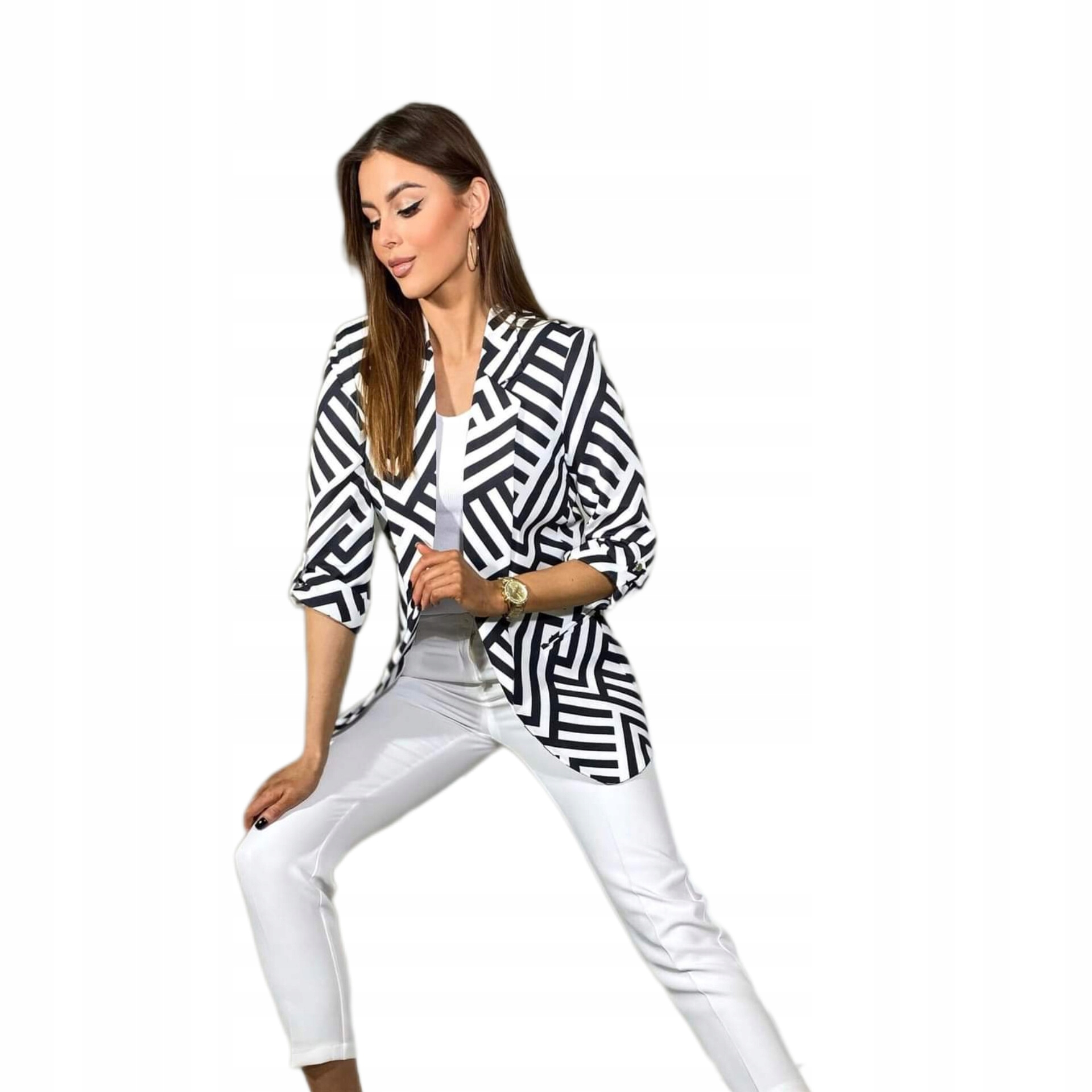 Elegancka marynarka damska Adea rozmiar 46 zygzak Model Marynarka