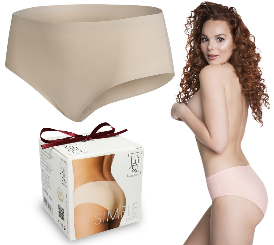 

Julimex Figi Damskie Simple Panty Bezszwowe Beż L