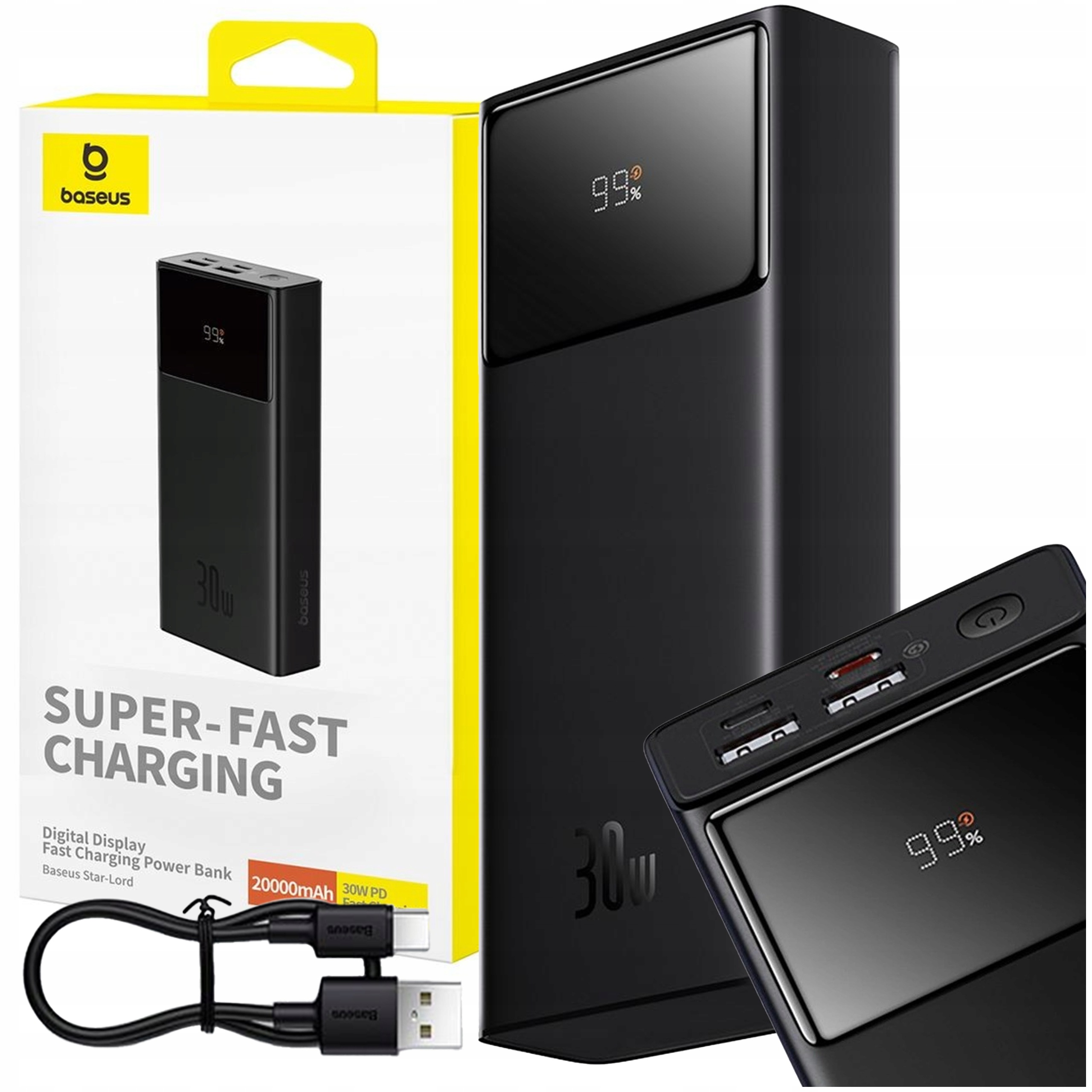 Baseus Power Bank 20000 mAh 30W S Rychlým Nabíjením Usb-a Usb-c Star Lord