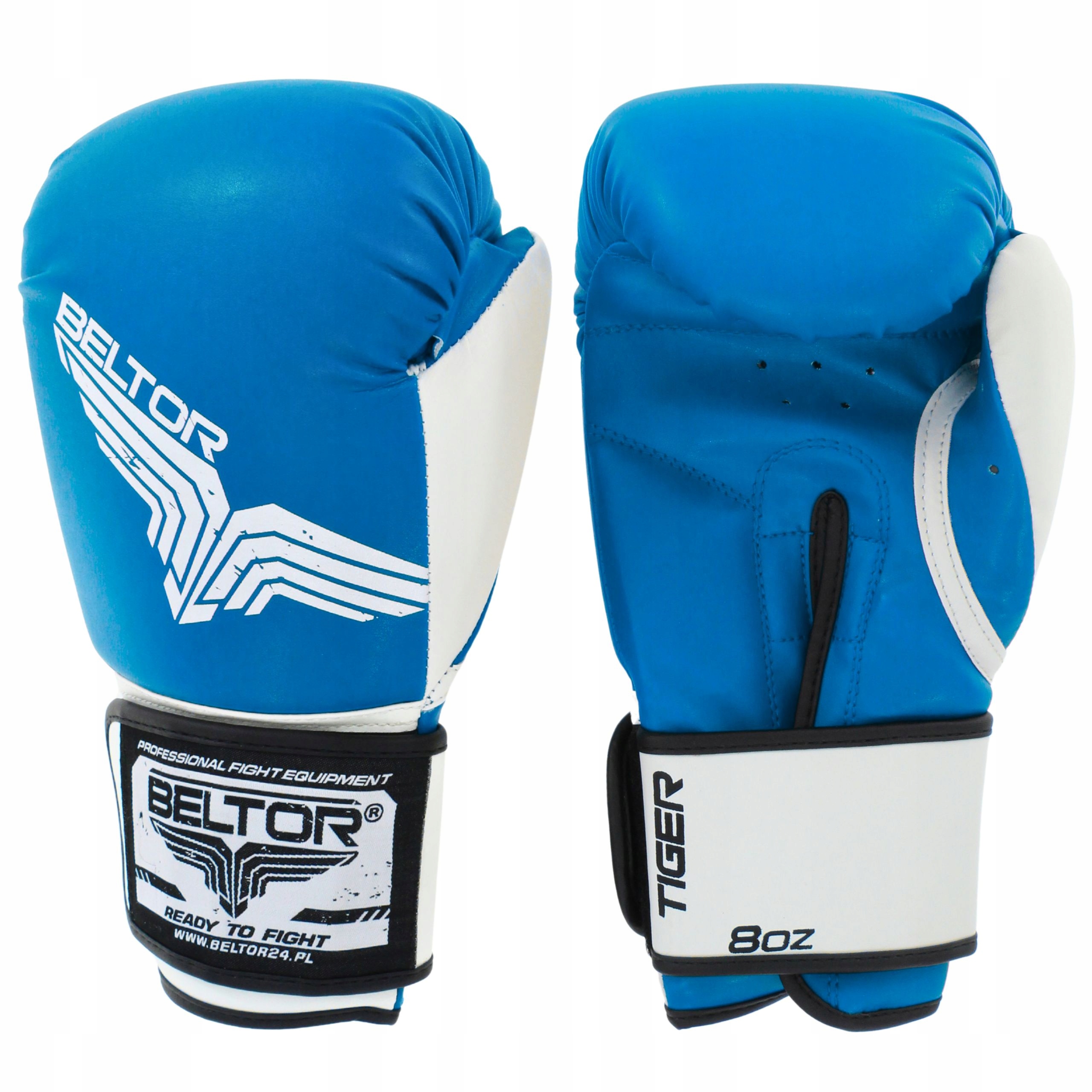 Beltor Rękawice Bokserskie Sparingowe Treningowe Tiger Niebieskie 14 Oz