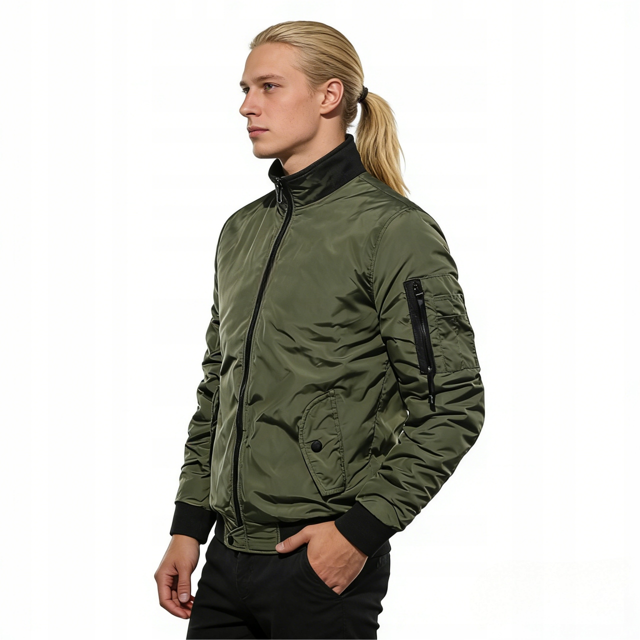 Bunda Bomber Se Stojáčkem, Manžetovými Manžetami A Teplou Podšívkou