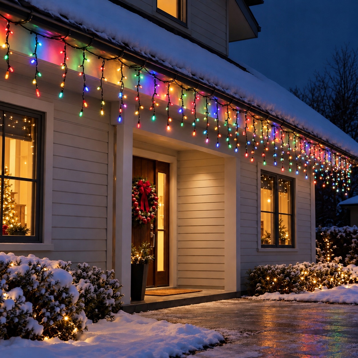 Rampouchy 500 Led Závěs Venkovní Osvětlení Multicolor 24 m Silné barevné diody