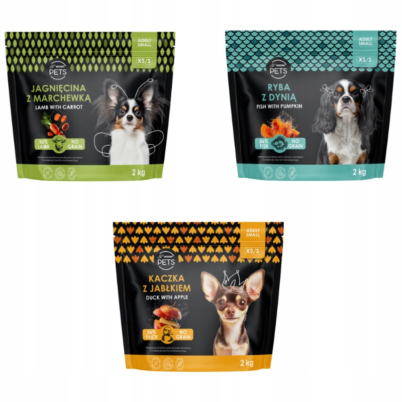 Levně krmivo pro psy mix chutí 3x2 kg bez obilovin pro zdravé klouby malých plemen