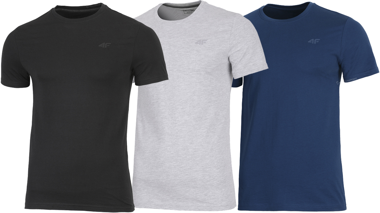 

4F Zestaw 3szt. Męska Koszulka T-shirt / XXXL 3XL