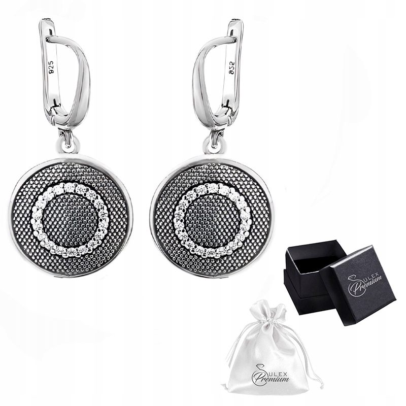 Stříbrné náušnice 925 Elegantní Náušnice Kola se zirkony