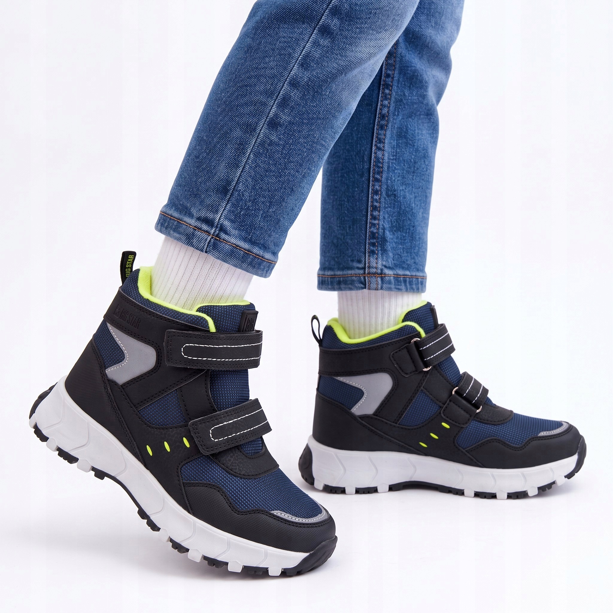 Buty zimowe Dziecięce trzewiki na Rzepy ocieplane Big Star OO374130 35