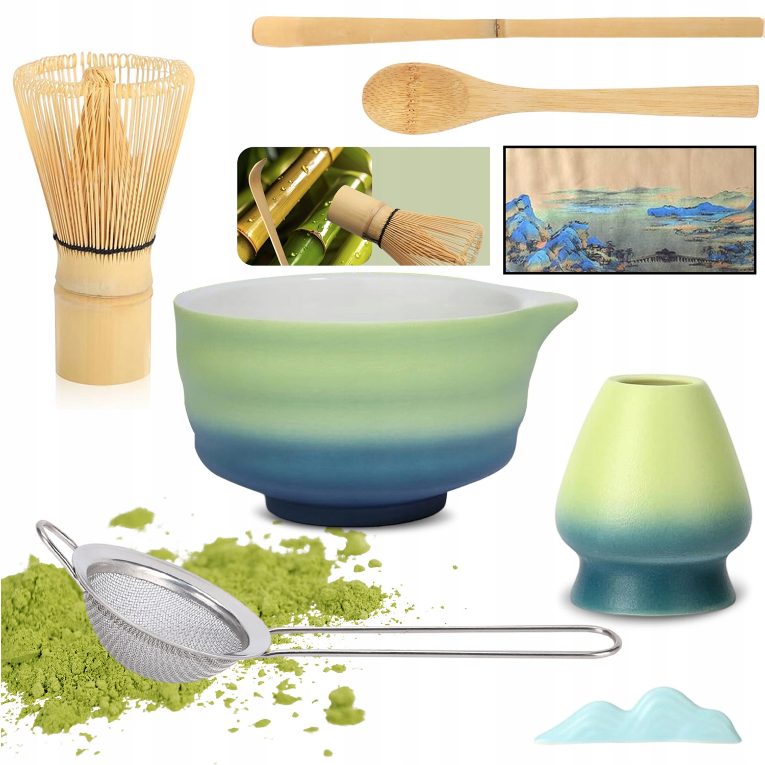 Levně Bambusová Dárková Sada Na Čaj Matcha Chashaku Vysoké Kvality