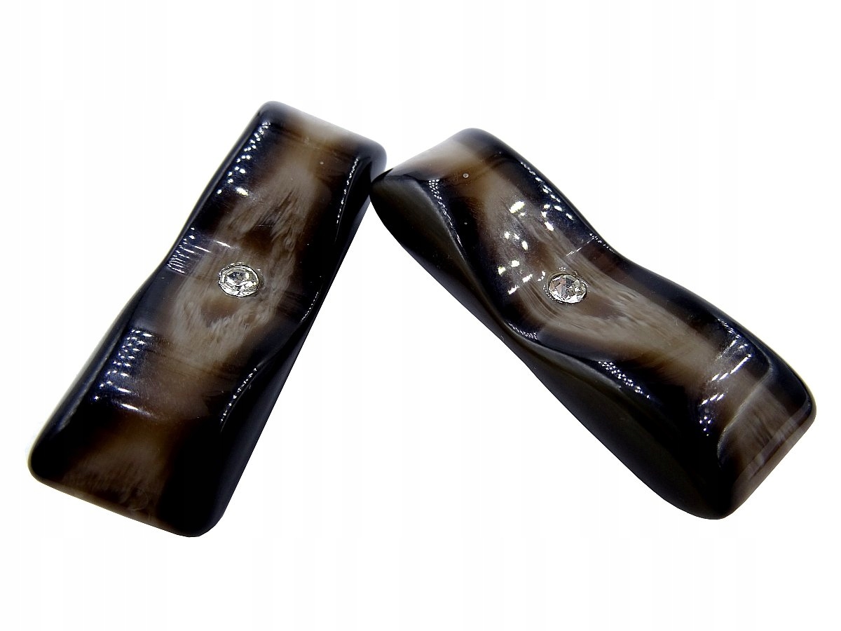 45-15mm Guziki ozdobne 1 sztuka kolor Brąz Melanż z cyrkonią K127 15062
