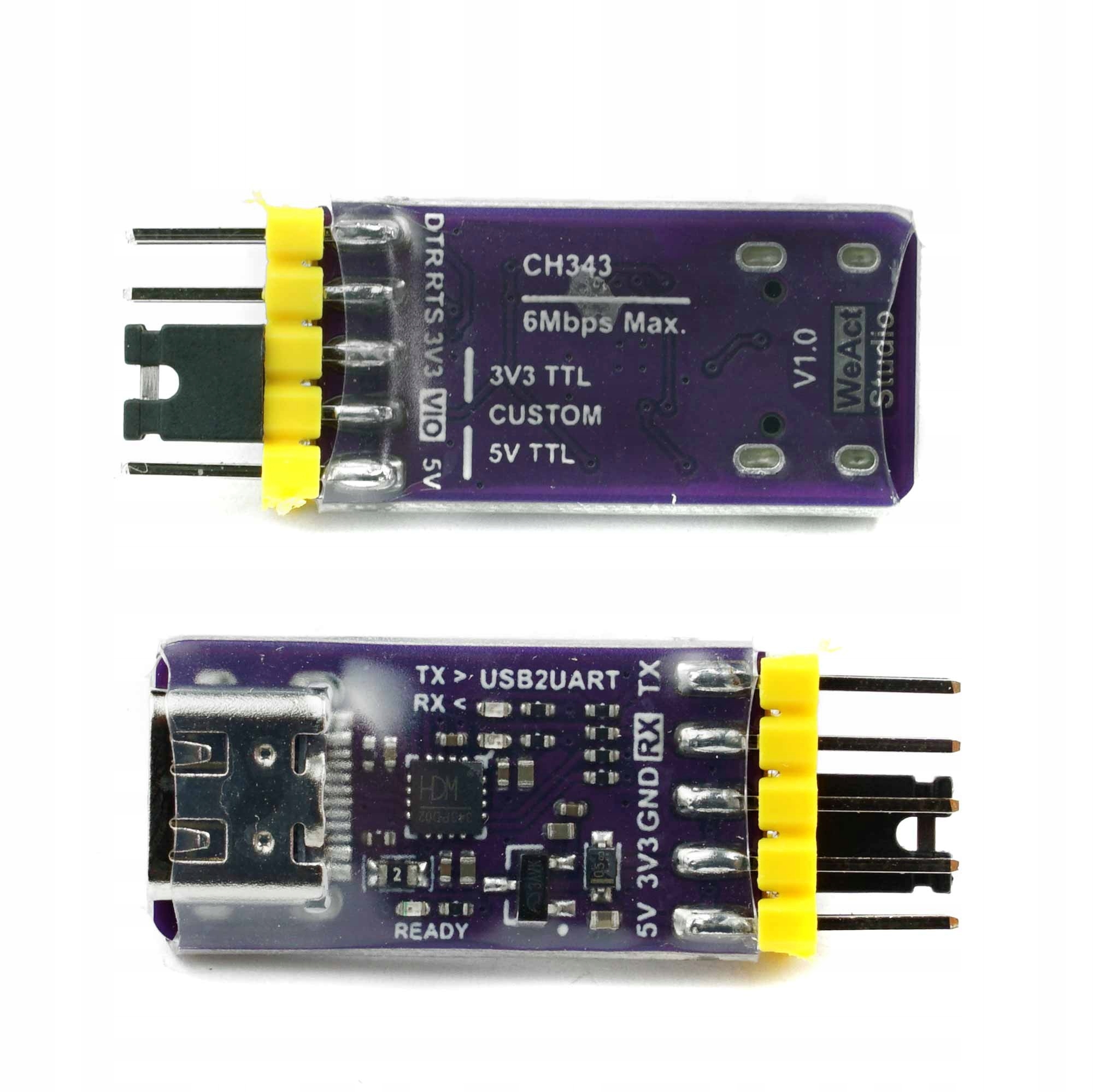 Konwerter USB-UART TTL CH343P 1.8V 3.3V 5V USB-C Kod producenta 3-H-040