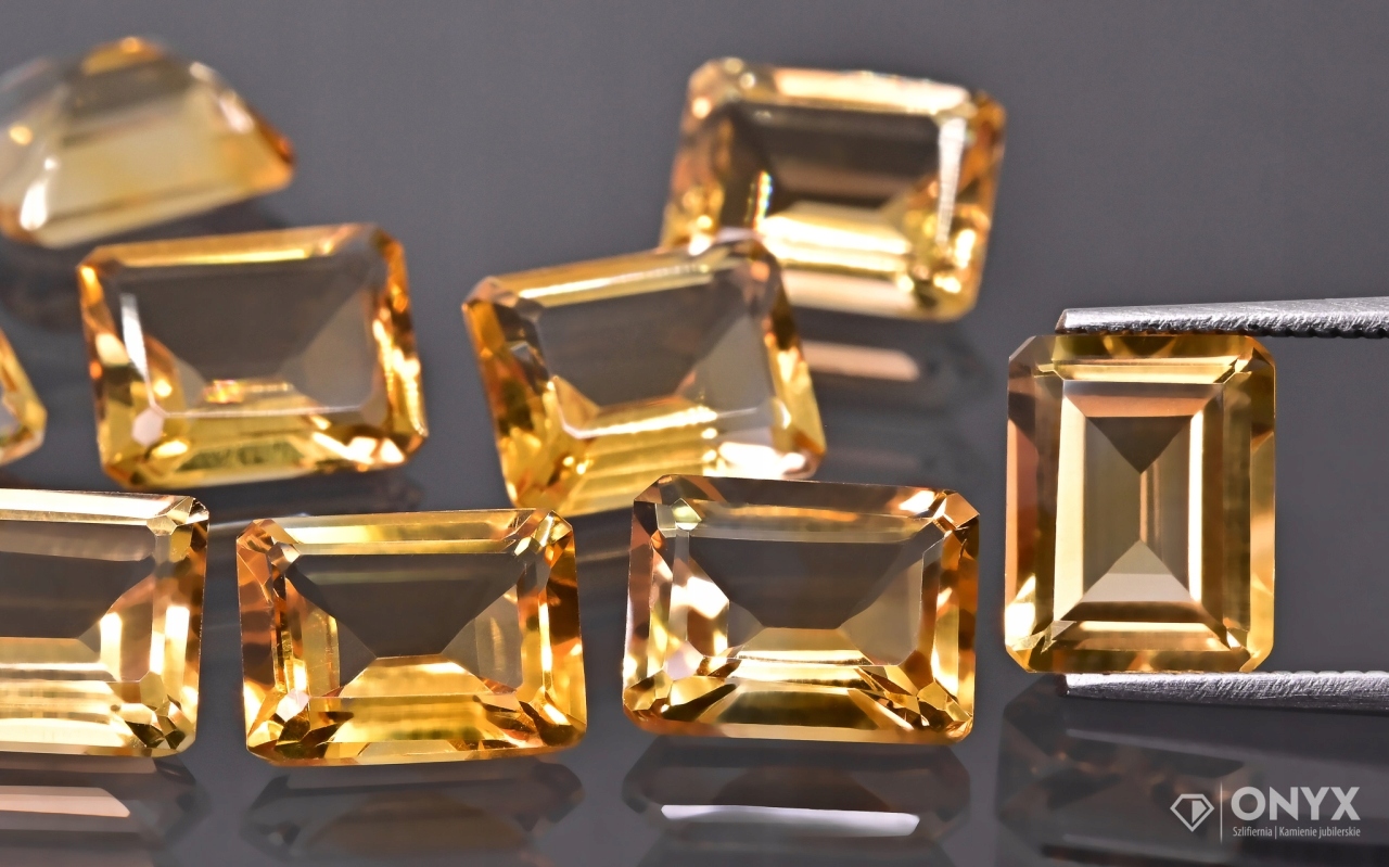 Citron fazetovaný oktagon 9x7 mm