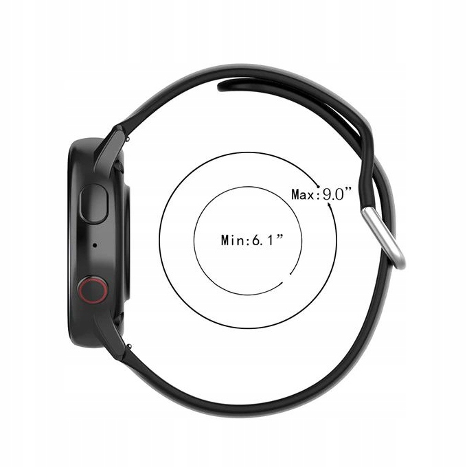 PASEK OPASKA SILIKON do ZEGARKA SMARTWATCH 20 mm Kod producenta SILICONE-STRAP-20MM-BLK-ST