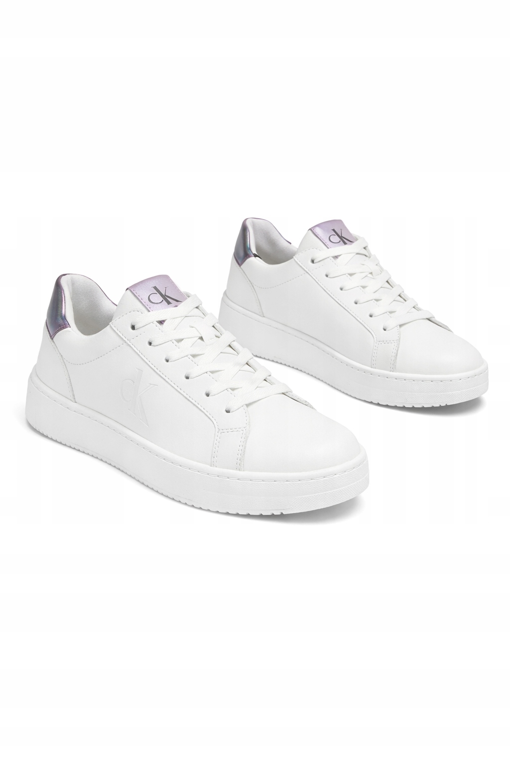 Calvin Klein Jeans Bílé Kožené Boty S Fialovými Detaily 38 I4C