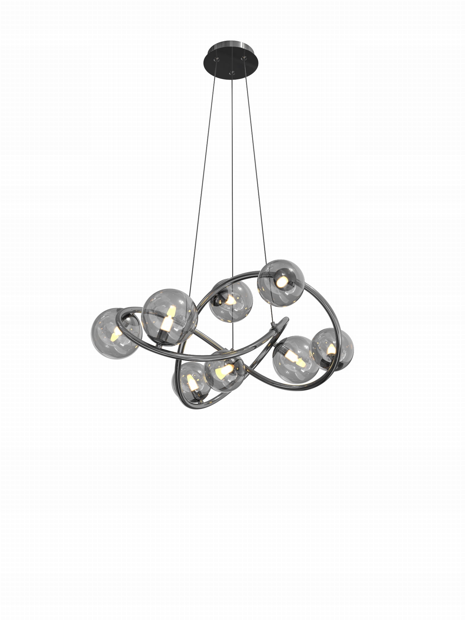 Lampa wisząca do jadalni Nancy w kolorze czarny chrom 8*G9 Aviano Lighting