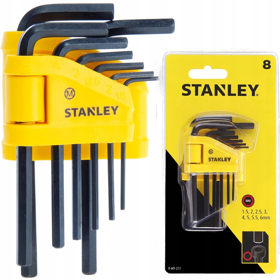 

Stanley 69-251 Klucze Imbusowe Imbusy 1,5-6mm 8el