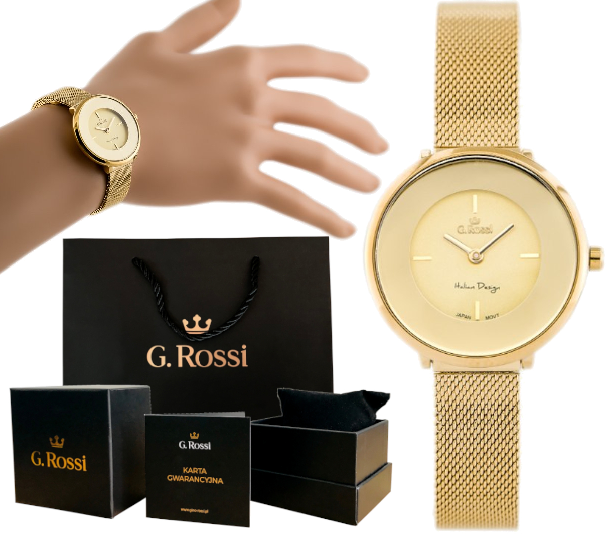 

Piękny Zegarek Damski Na Prezent Bransoleta Mesh