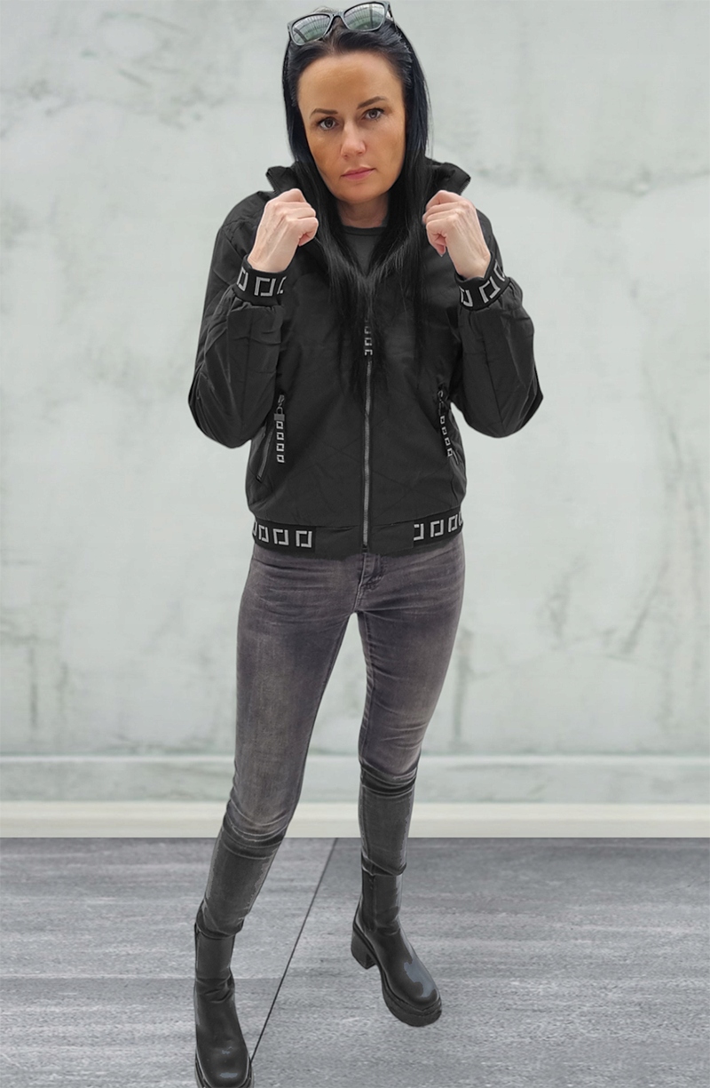 KURTKA DAMSKA WIOSENNA LEKKA PRZEJŚCIOWA WIOSNA WIATRÓWKA CZARNA L Model Wiosenna