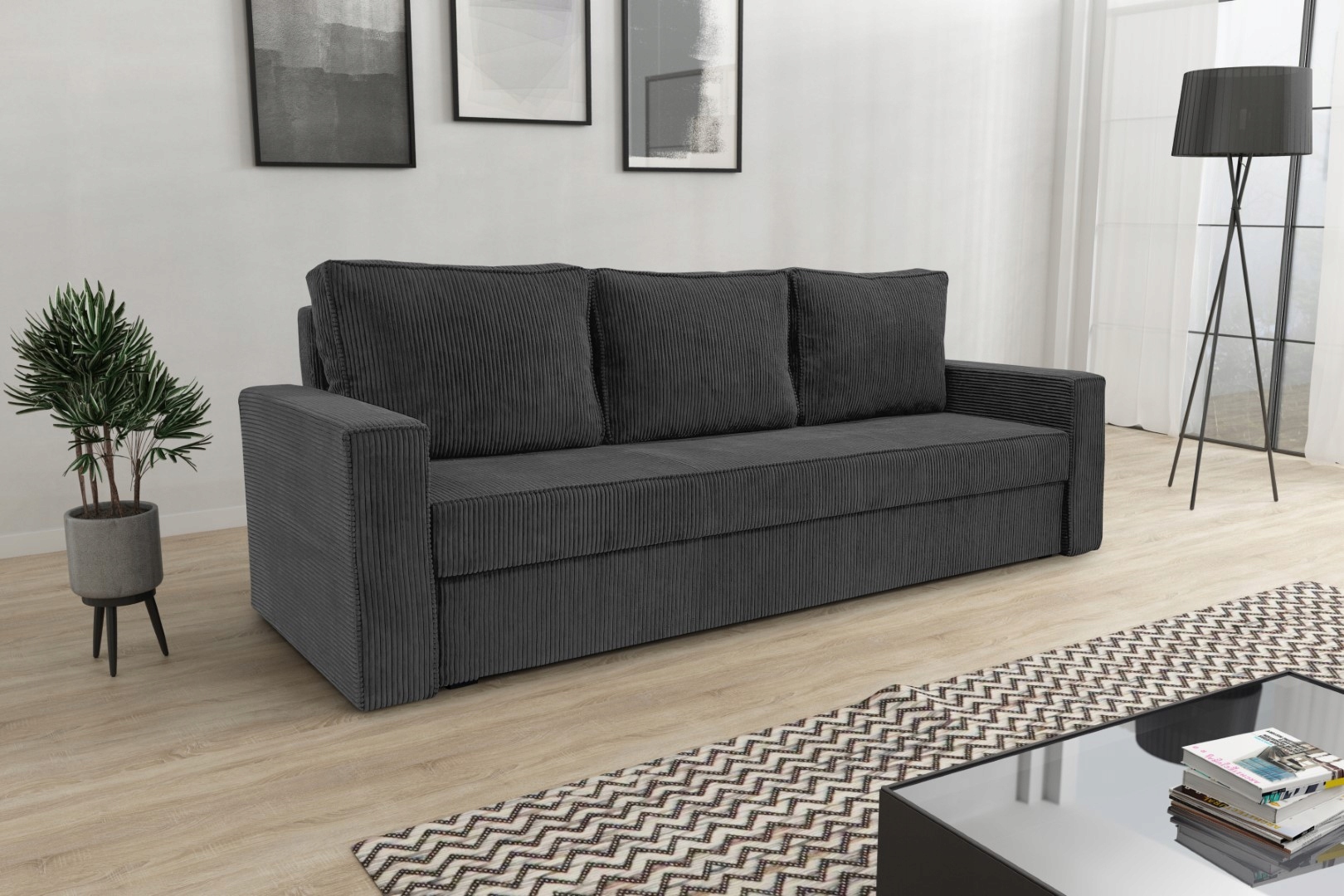 MIEGAMO FUNKCIJOS SOFA IŠSKLEIDŽIAMA SOFIA BONELL SPALVOS TAMSIAI PILKA