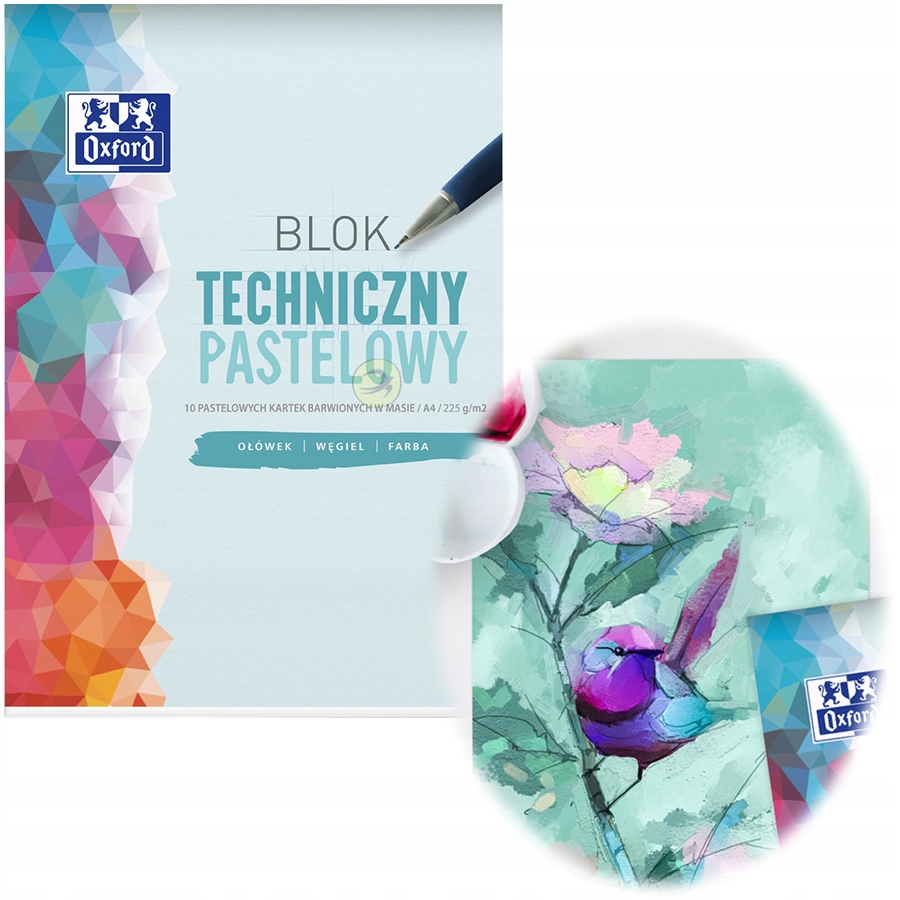 

Blok Techniczny A4 Oxford 10 Kartek Kolor Pastel