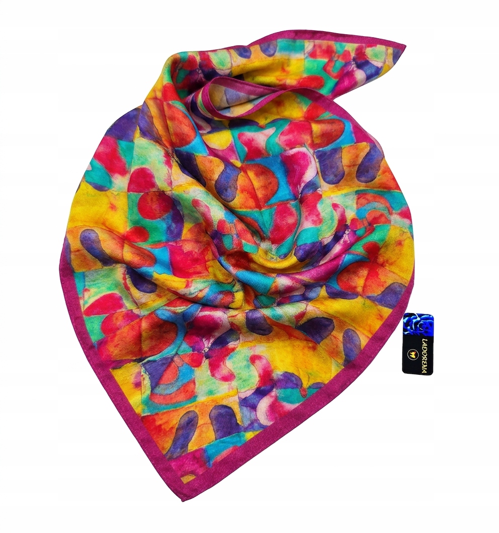 Apaszka 100% Jedwab Naturalny Morwowy Jedwabna Chusta Marka Jakość Sq