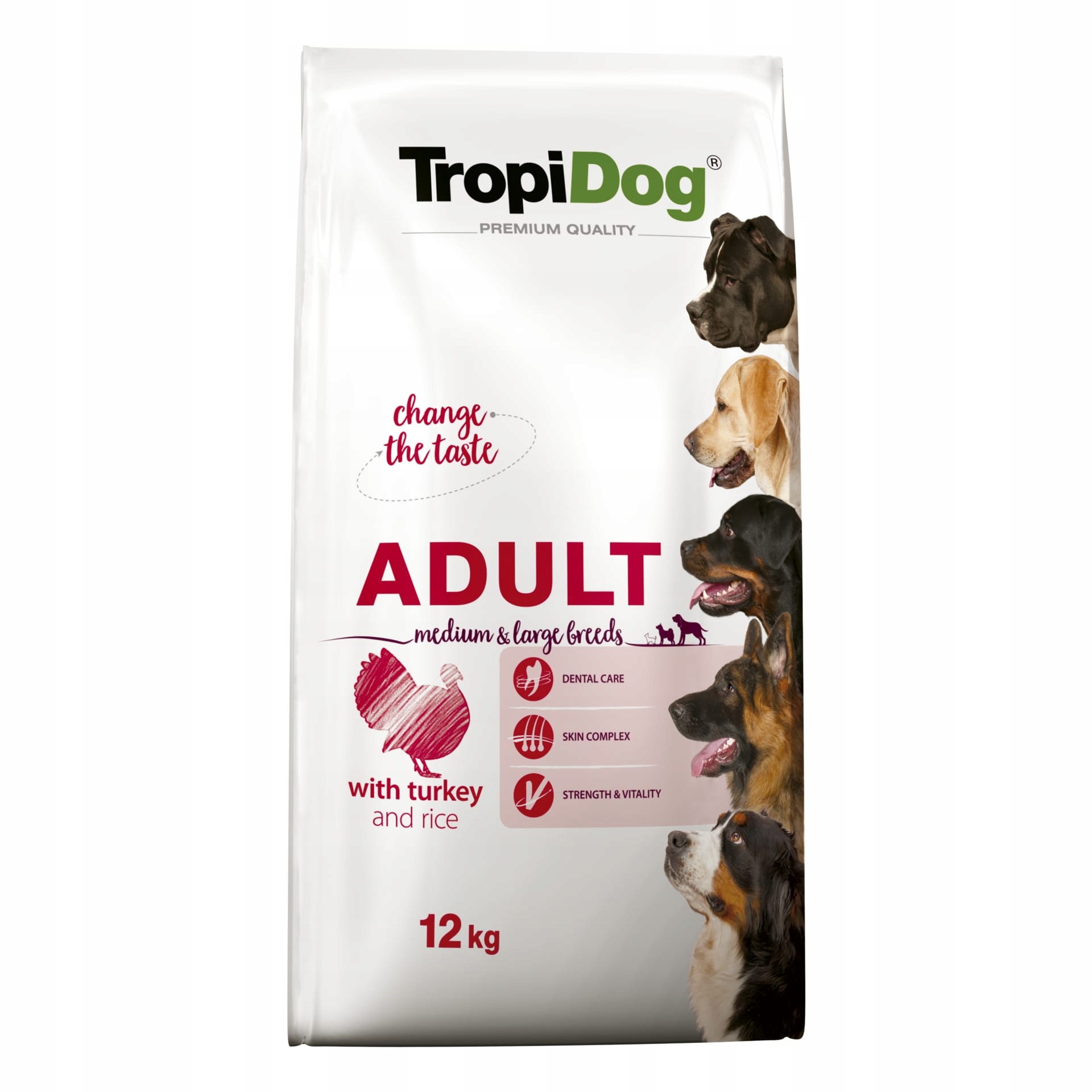 Levně Tropidog Premium Adult Medium & Large Breed Krůta s rýží 12 kg