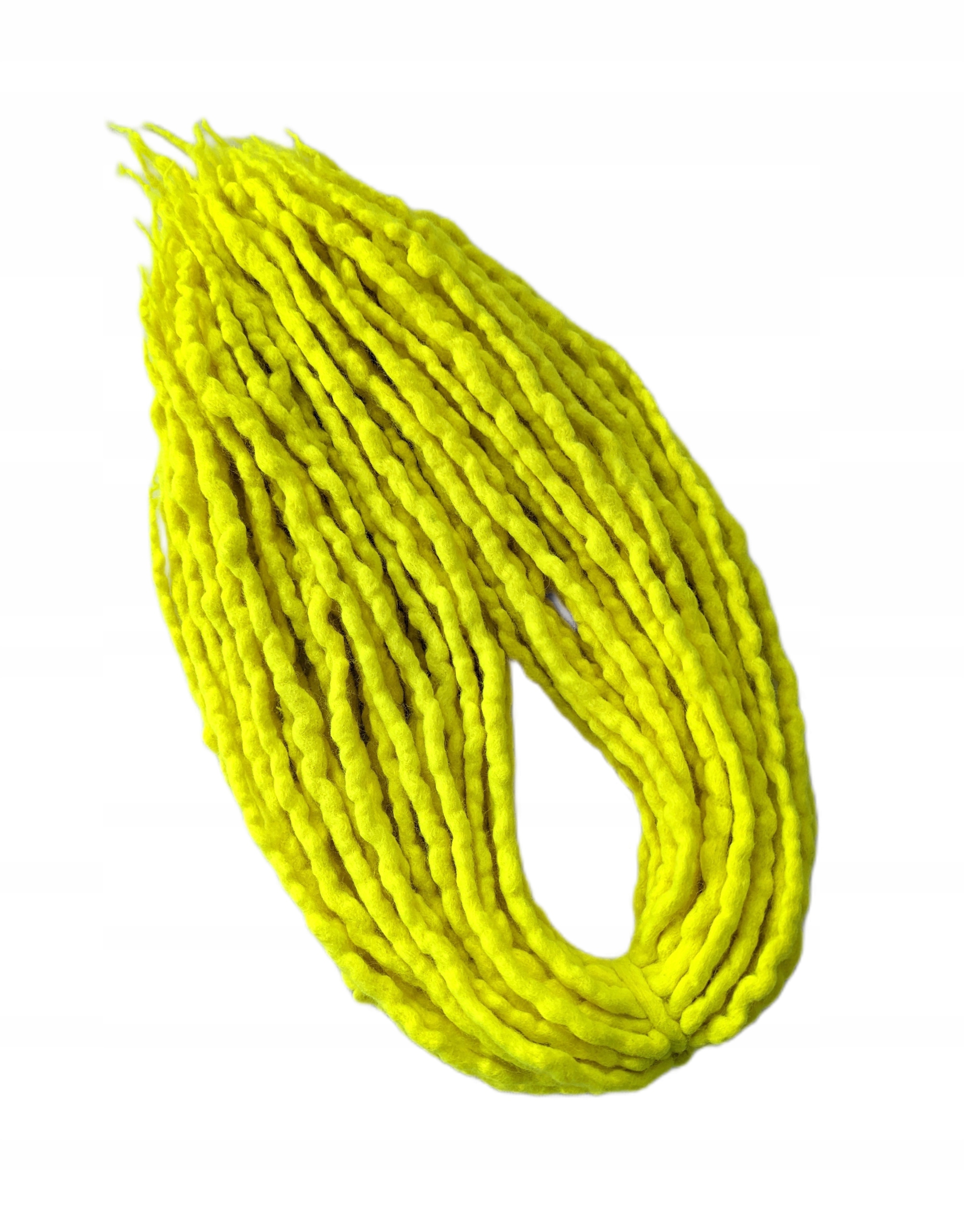 Dredloky vlněné kroucené, neonově žluté, Žlutý Neon, 40 kusů