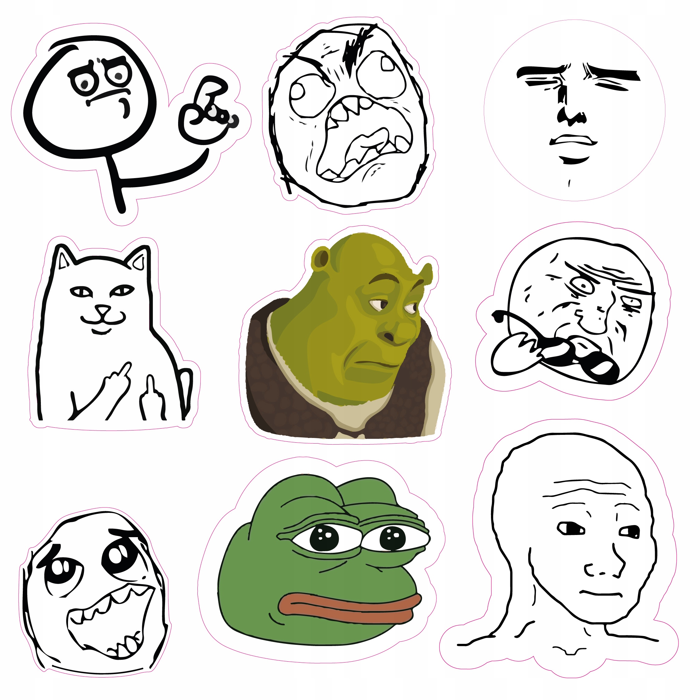 

Naklejki Zestaw Memy 3 Śmieszne MIX Na Rower