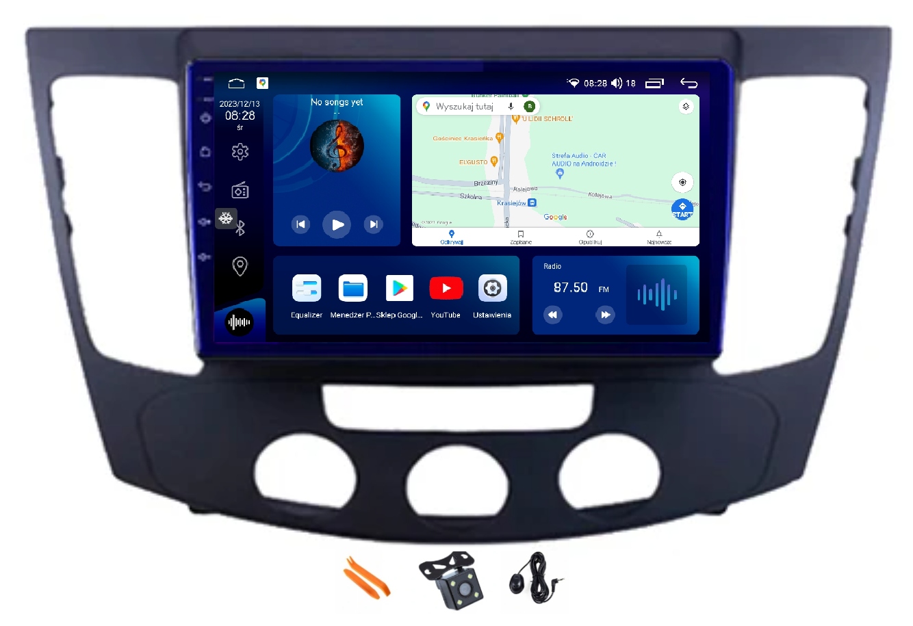 Radio Android Nawigacja Qled Carplay 128GB Lte Gps Hyundai Sonata Nf 08-10