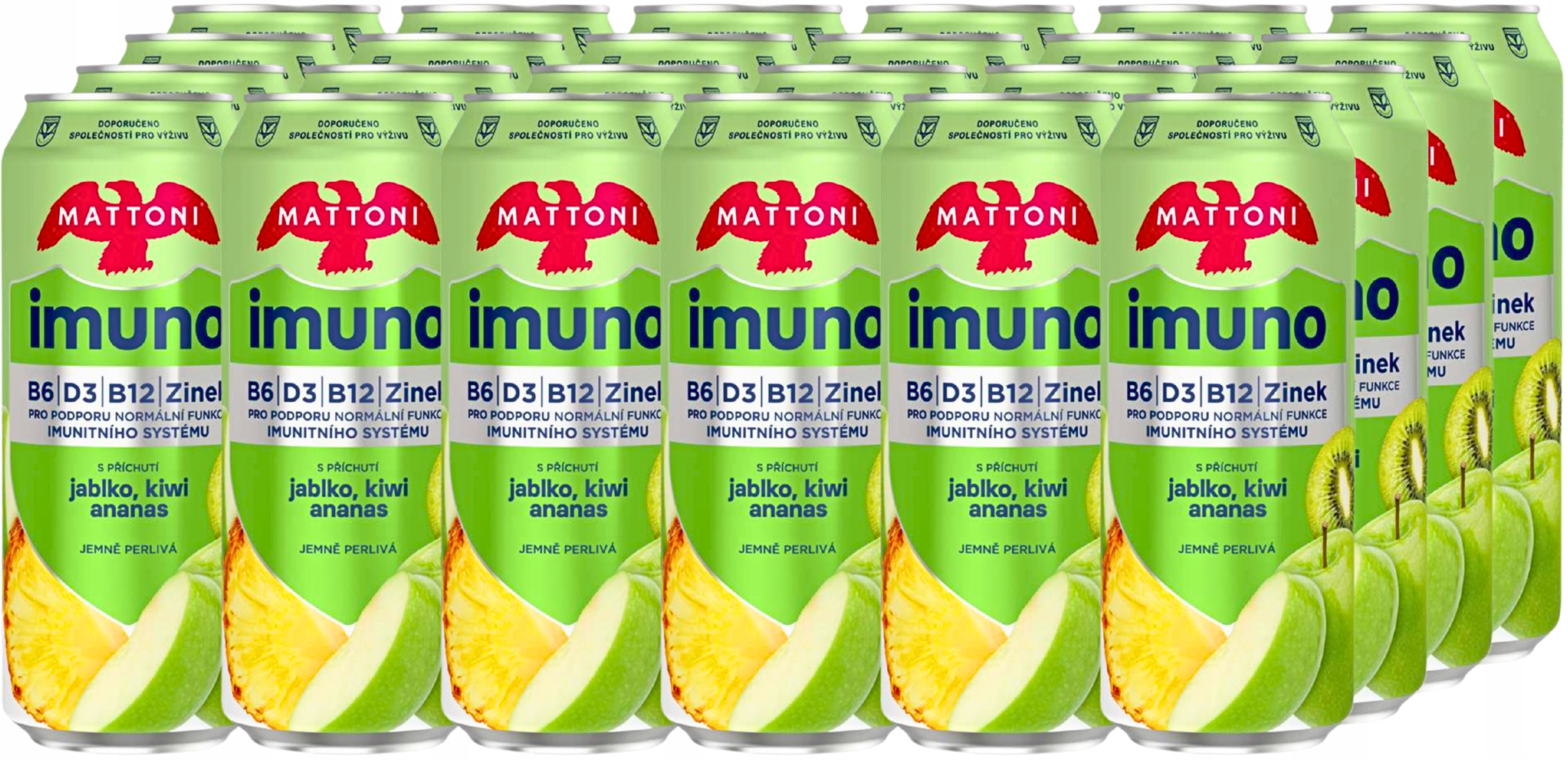 Mattoni Imuno jablko kiwi ananas jemně perlivá 24×0,5l