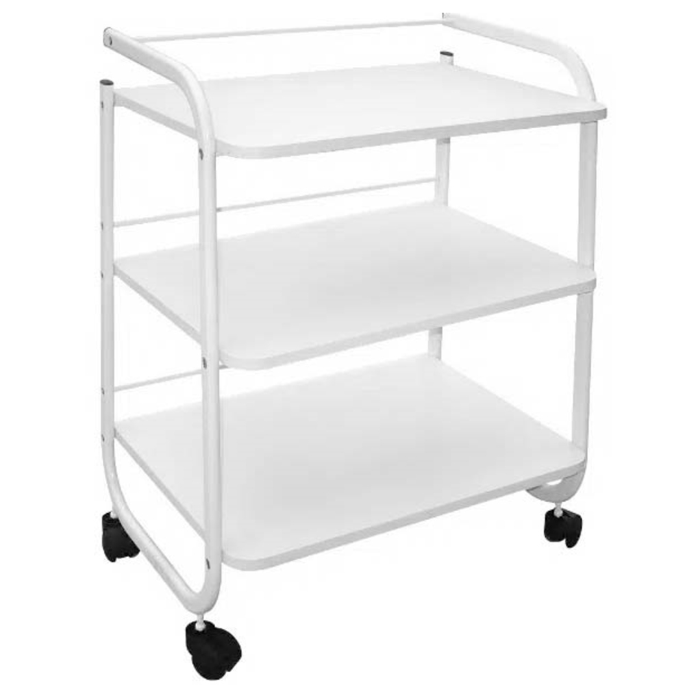 STOLIK KOSMETYCZNY POMOCNIK TRZY PÓŁKI KÓŁKA