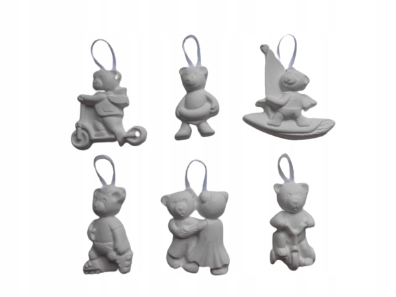 

figurki gipsowe figurka z gipsu miś misie 6 sztuk