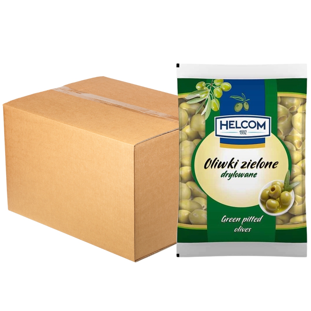 Levně Helcom Zelené olivy drilované 195 ml x 20 kusů