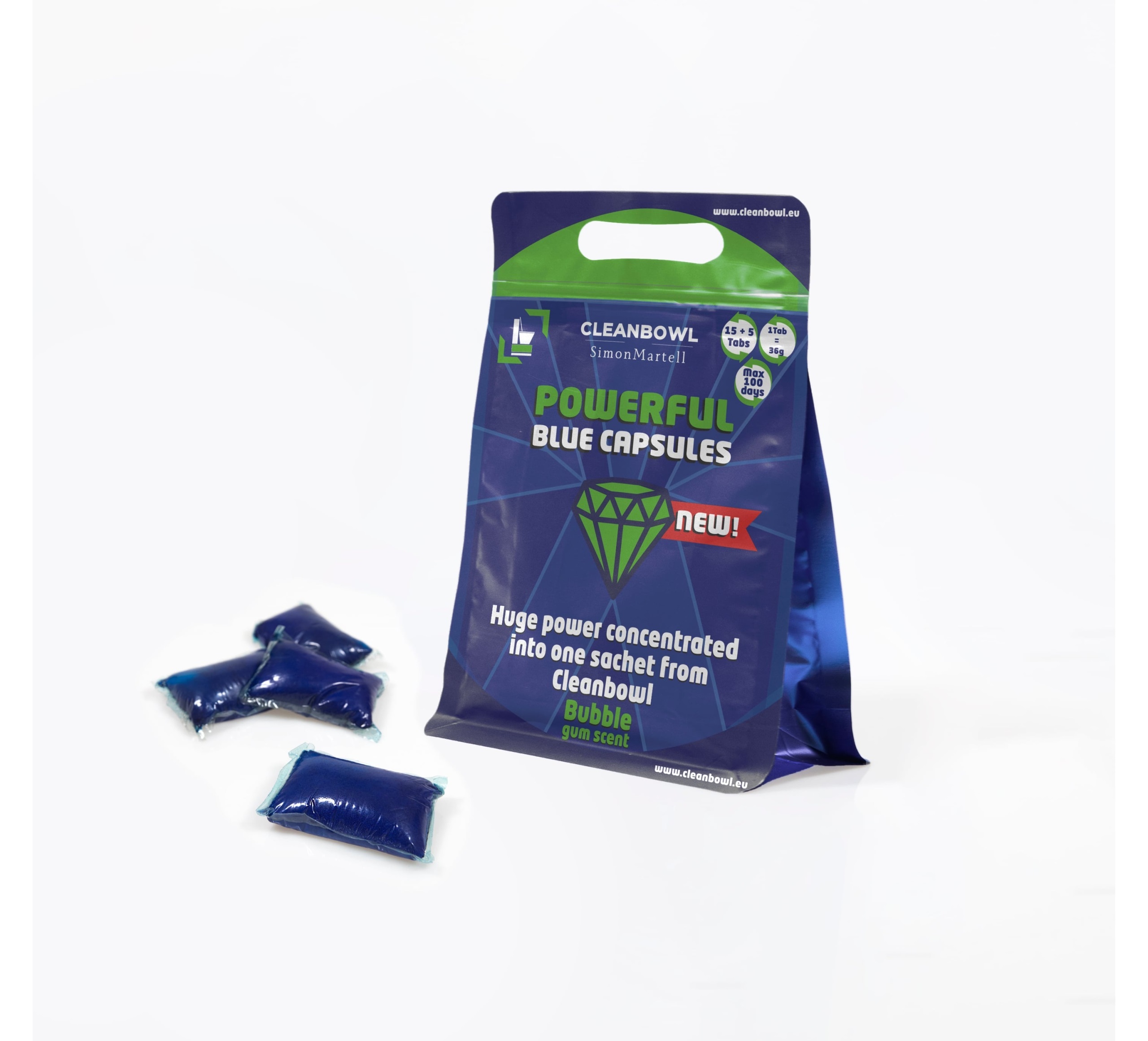 Saszetki do toalet chemicznych Clean Bowl o zapachu gumy balonowej