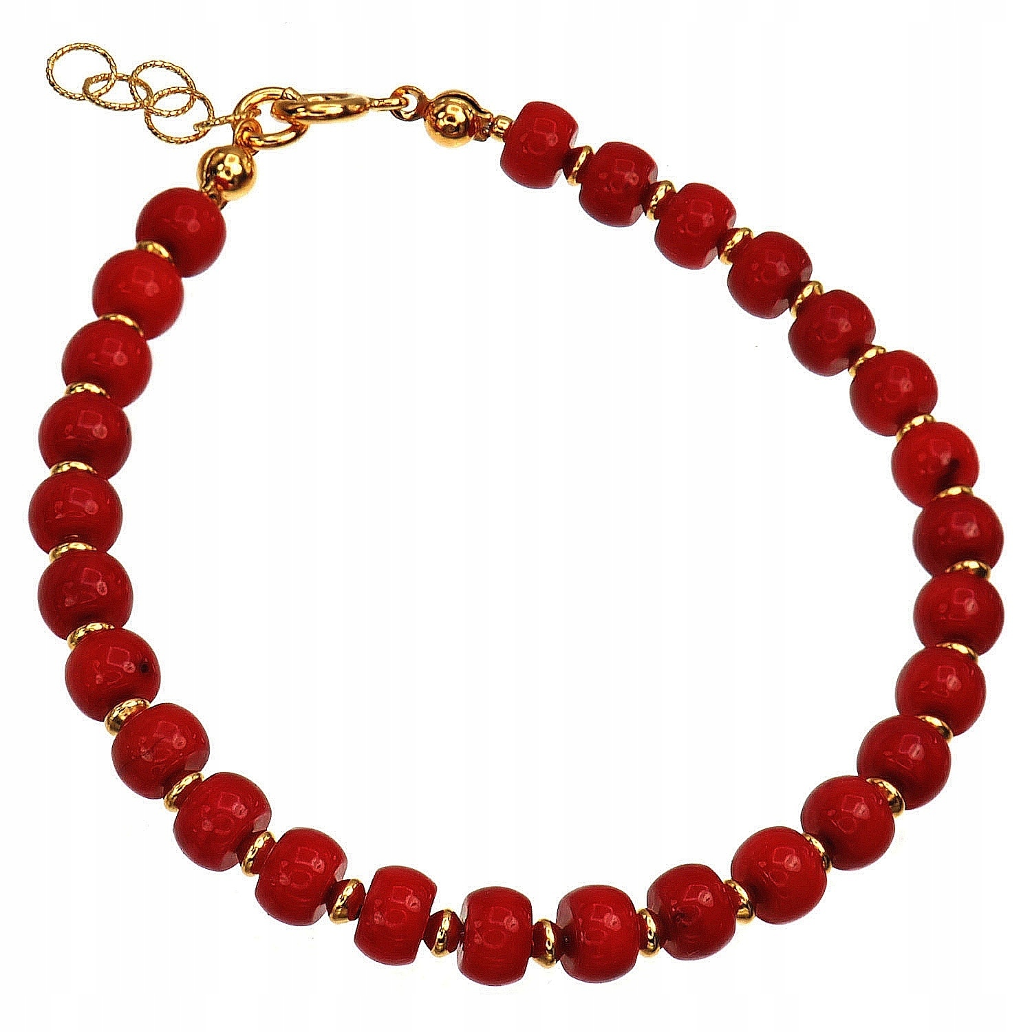 Korál Originální náramek Zlaté Stříbro