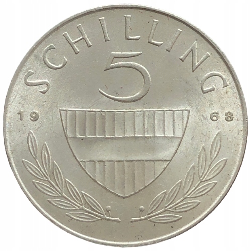 67377. Austria, 5 szylingów, 1968r. - Ag