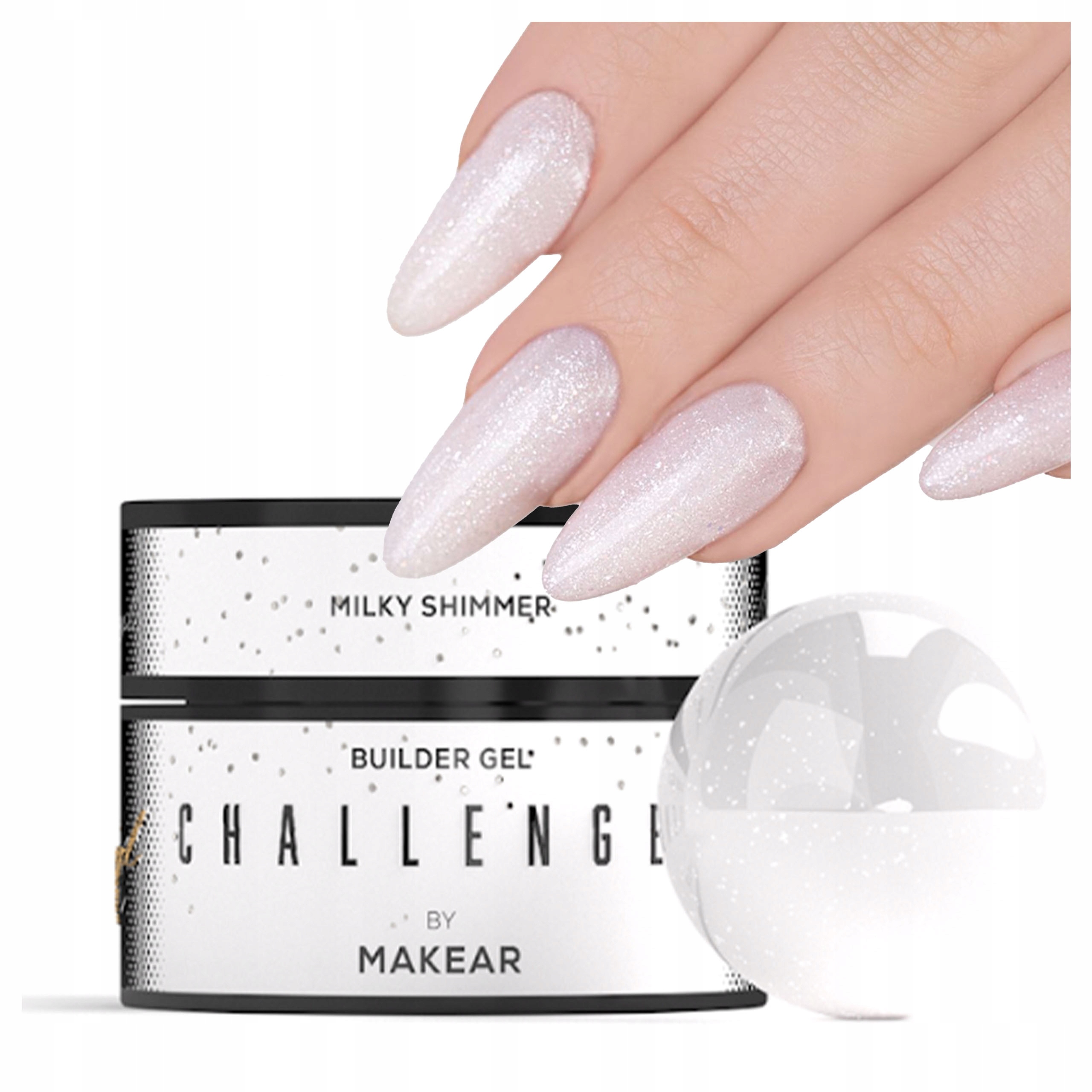 Żel Do Paznokci Brokatowy Challengel HG11 Milky Shimmer