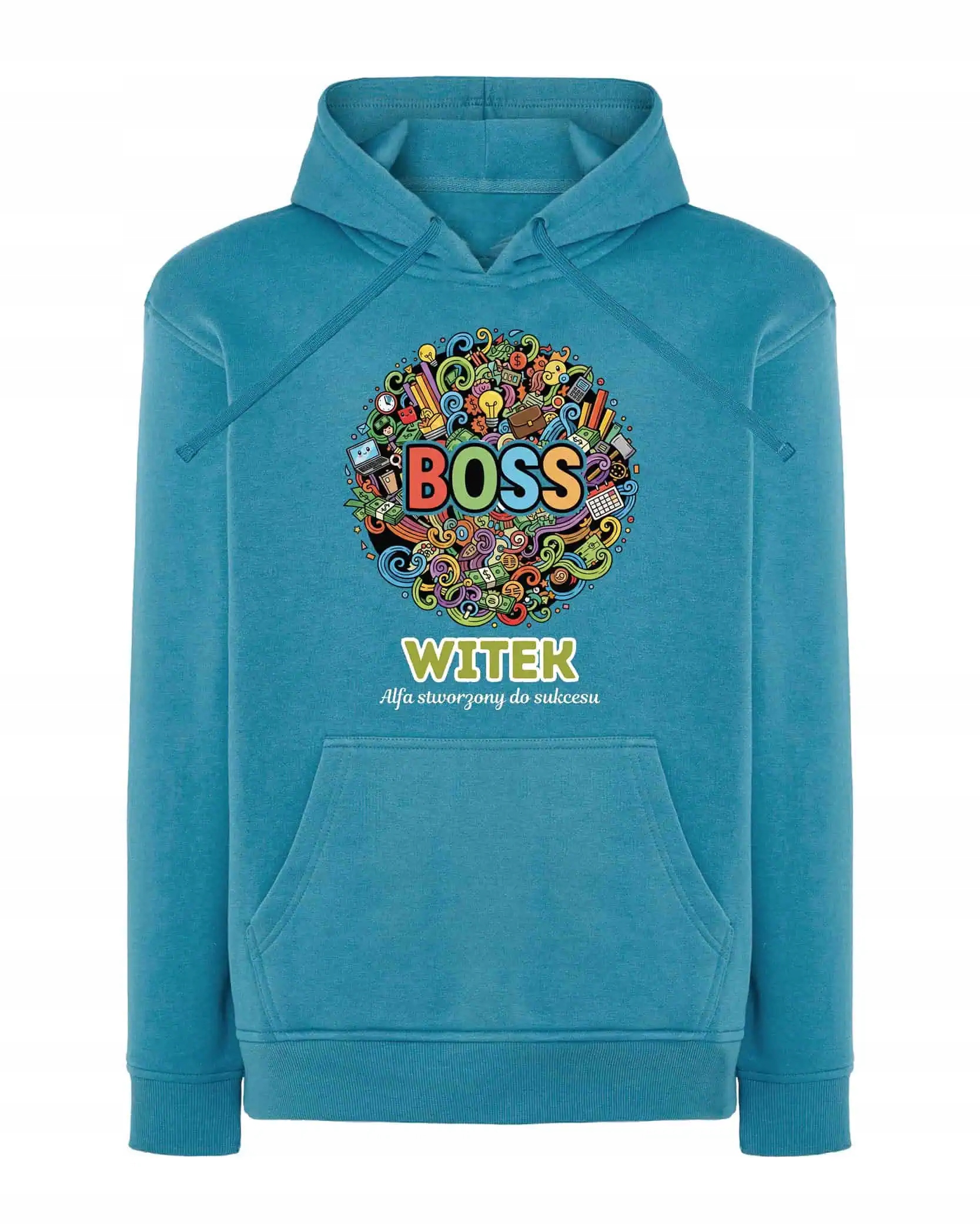 Mikina s kapucí pro šéfa Personalizovaná Ilustrační Modrá M