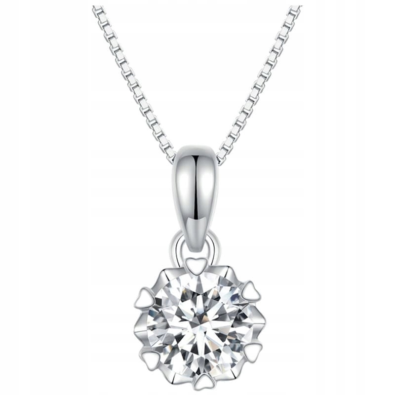 Stříbrný náhrdelník s moissanitovým Řetízek náhrdelník Stříbro 925 Trusky