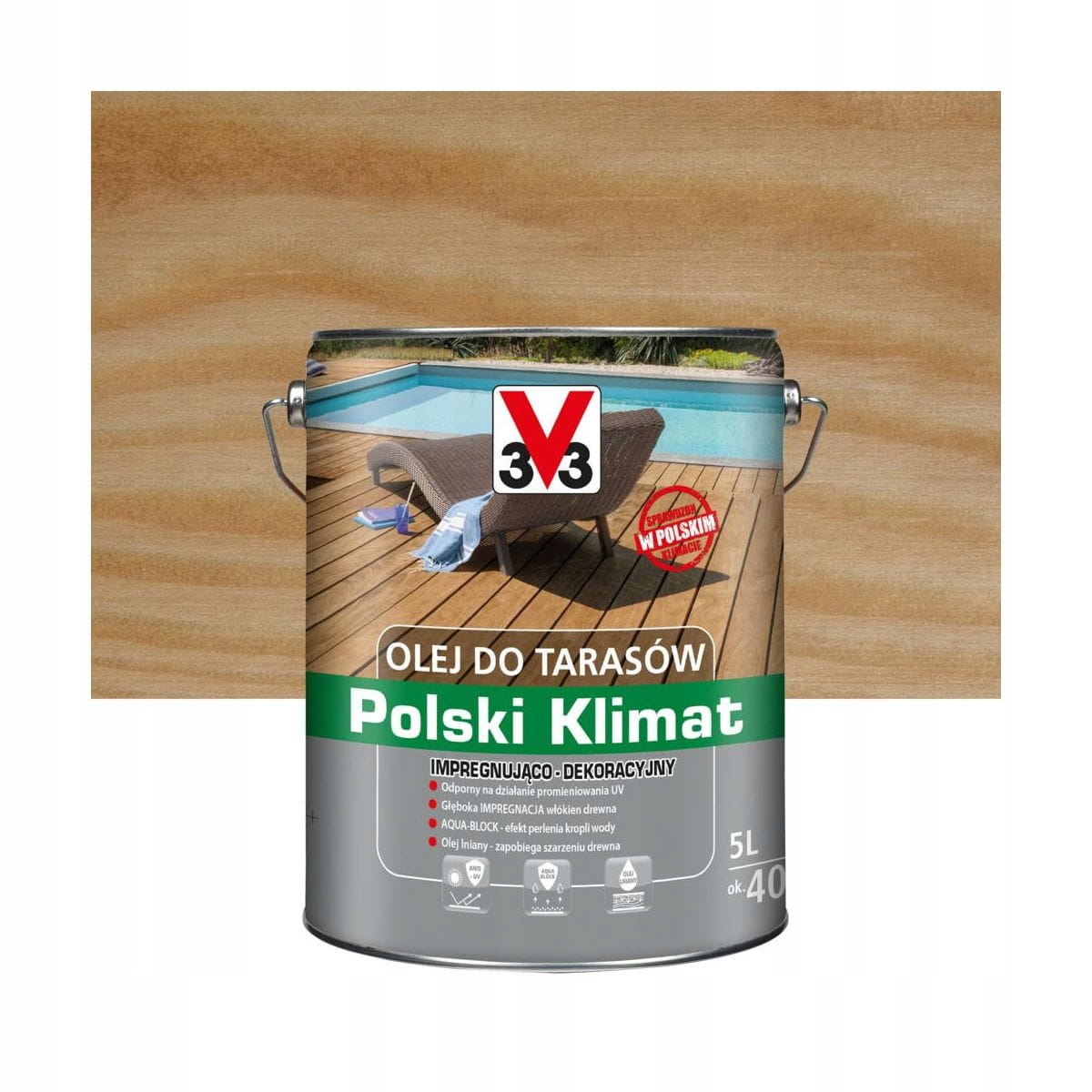 

V33 Olej do tarasów Polski Klimat bezbarwny 5L