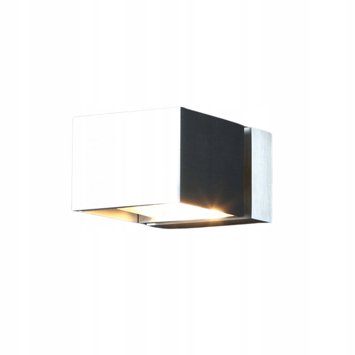 Strieborná nástenná lampa štvorcová na chodbu hore dole G9 Maxlight