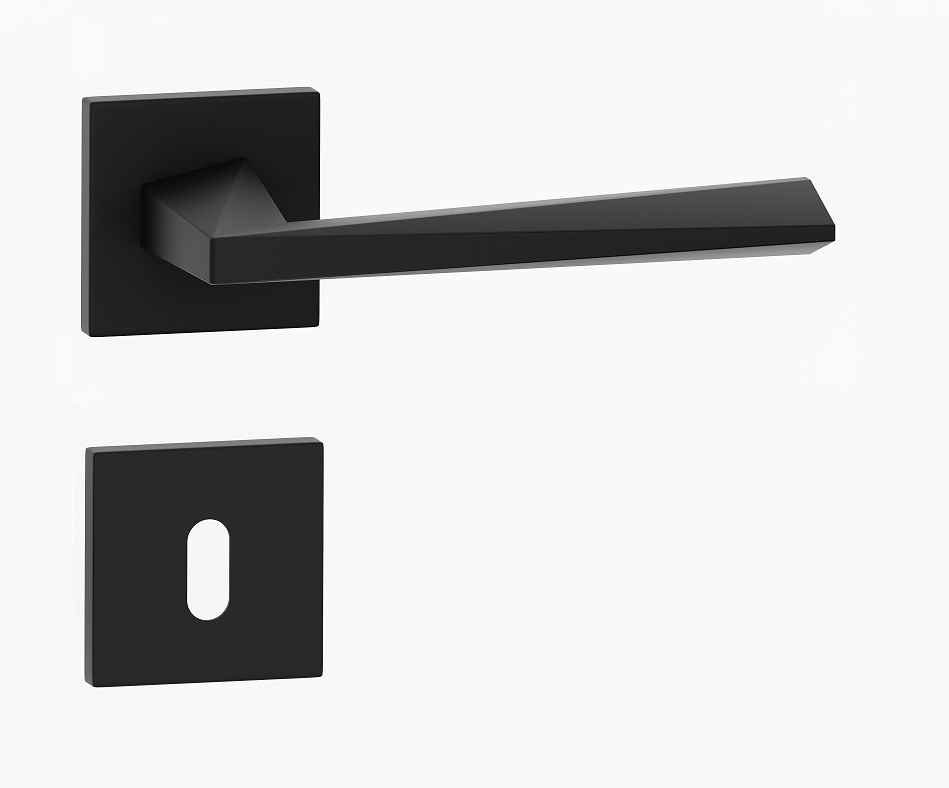 talianska kľučka Toscania čierna s rozetami na kľúč