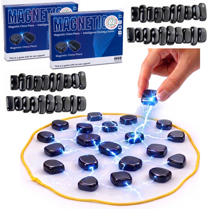 Kamienie Magnetyczne 40 sztuk Szachy Gra Strategiczna Magnetyczna Planszowa