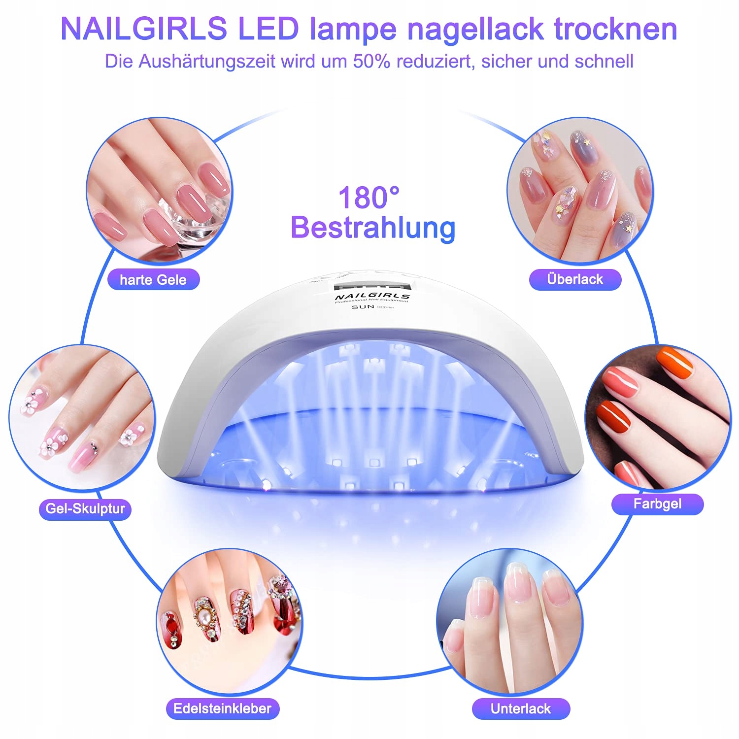 NAILGIRLS Lampa UV LED 150W Do Paznokci Z Sensorem LCD I Timerem — miniatura 5