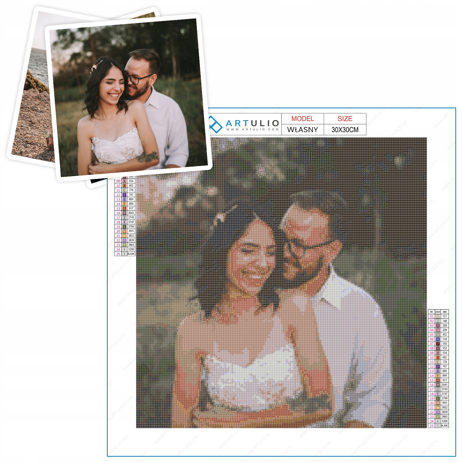 Diamond Painting Mozaika z vaší fotografie dárek Sada: výšivka doplňky