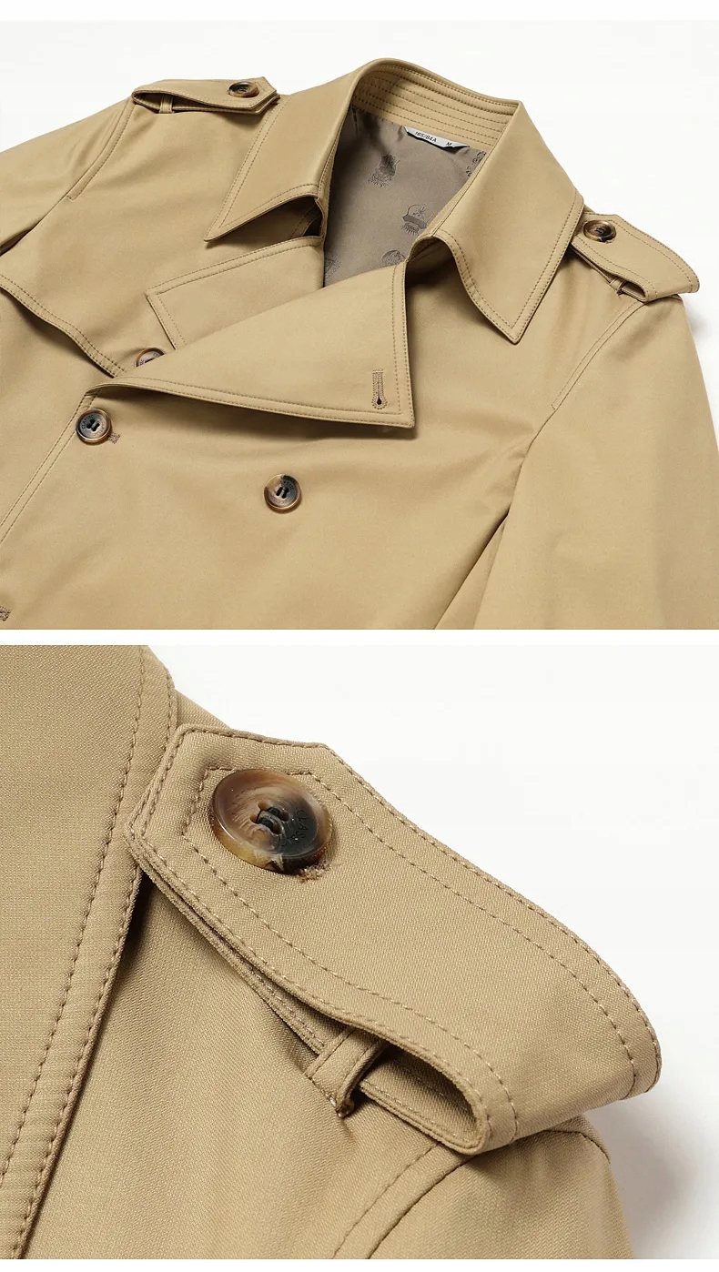 ELEGANCKI DŁUGI MĘSKI PŁASZCZ JESIENNO ZIMOWY Zapięcie guziki