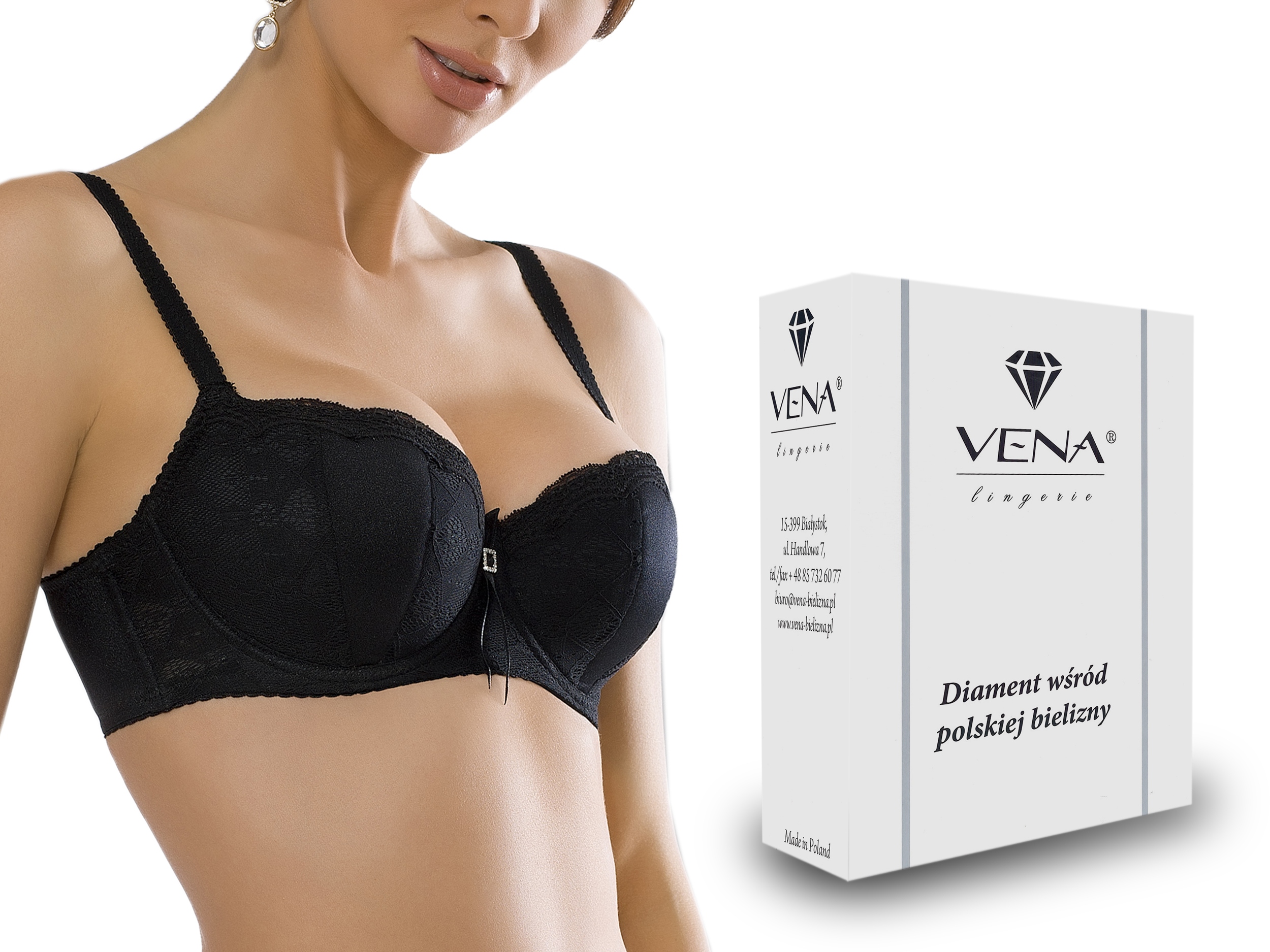 

Biustonosz Balconette Vena VB-118, Czarny, 75F