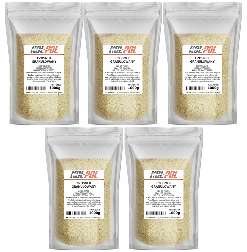 Česnek Granulovaný 5 kg Sušené přírodní aromatické koření Kol-Pol