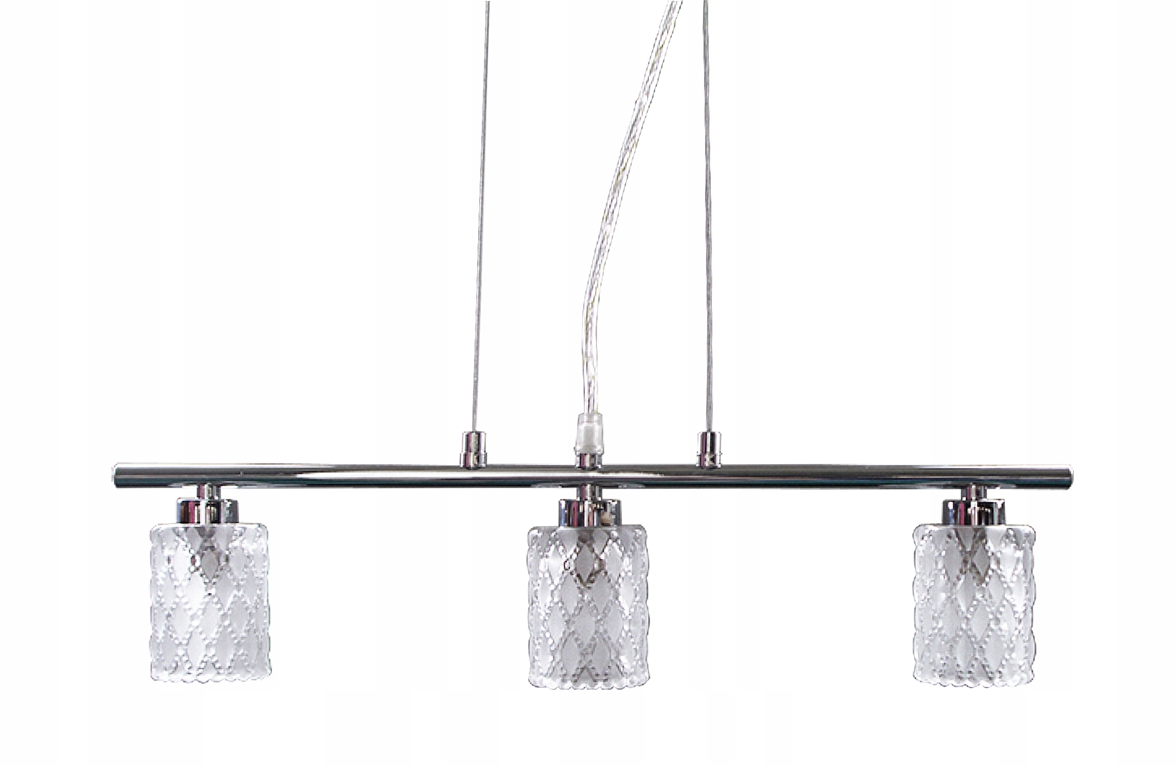 Závěsná stropní lampa Zwis 3XG9 Chrom se skleněnými stínidly