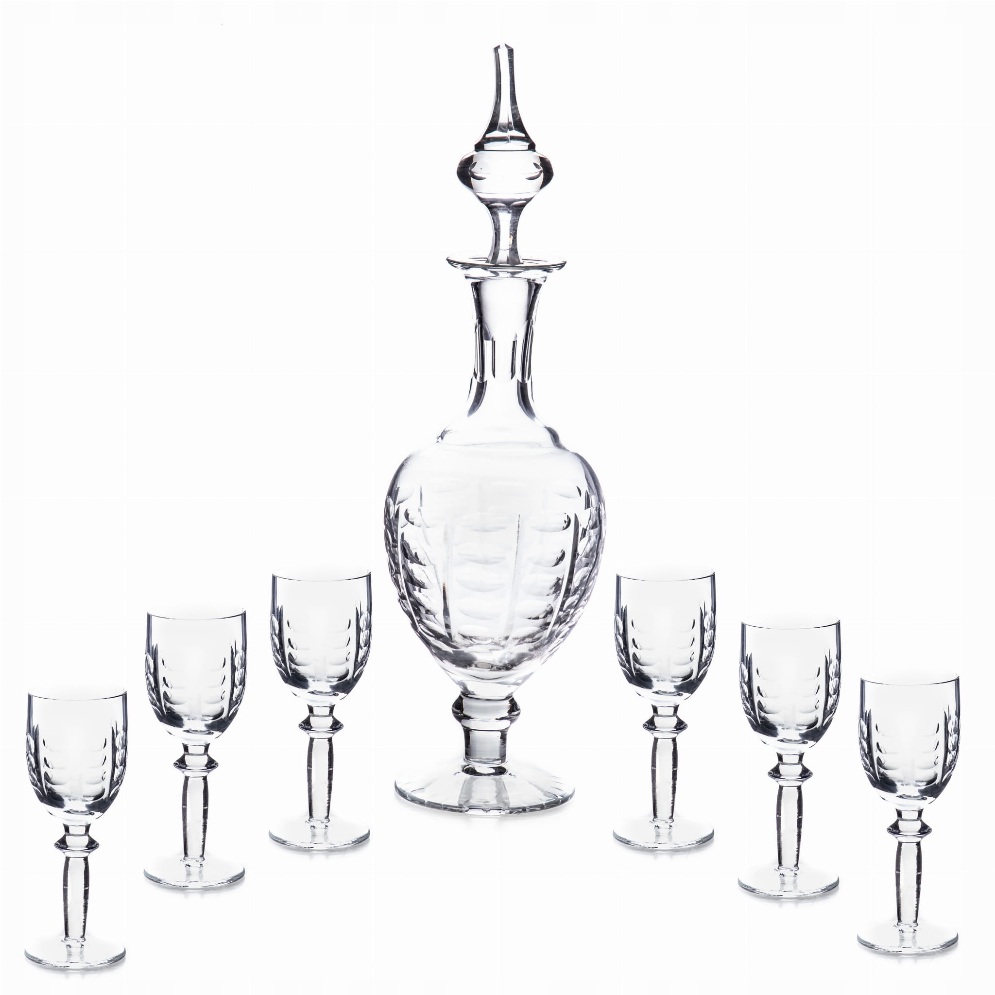 Ručně vyrobená karafa se 6 skleničkami klasická sada na likéry